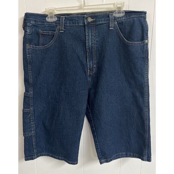 Dickies Mens 38 Shorts Loose Fit Blue Denim Jean Cotton Hike Work‎ Casual - Picture 1 of 6